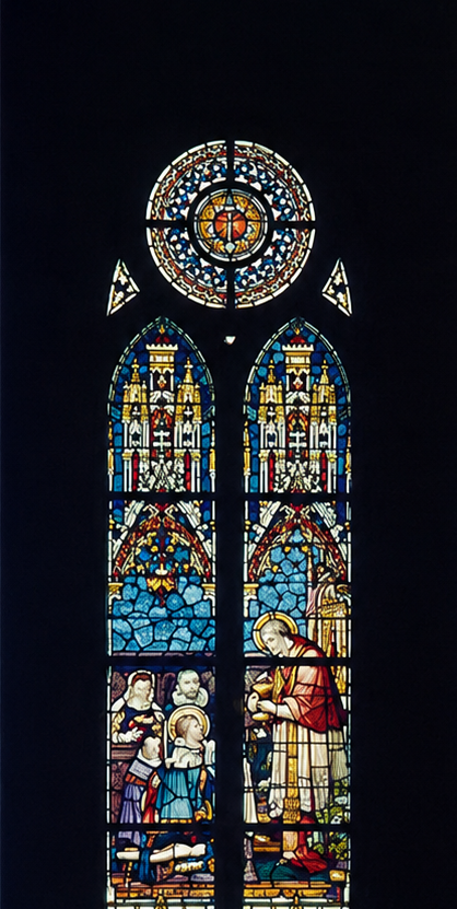 Vitrail gauche du chœur de l’église de Robermont